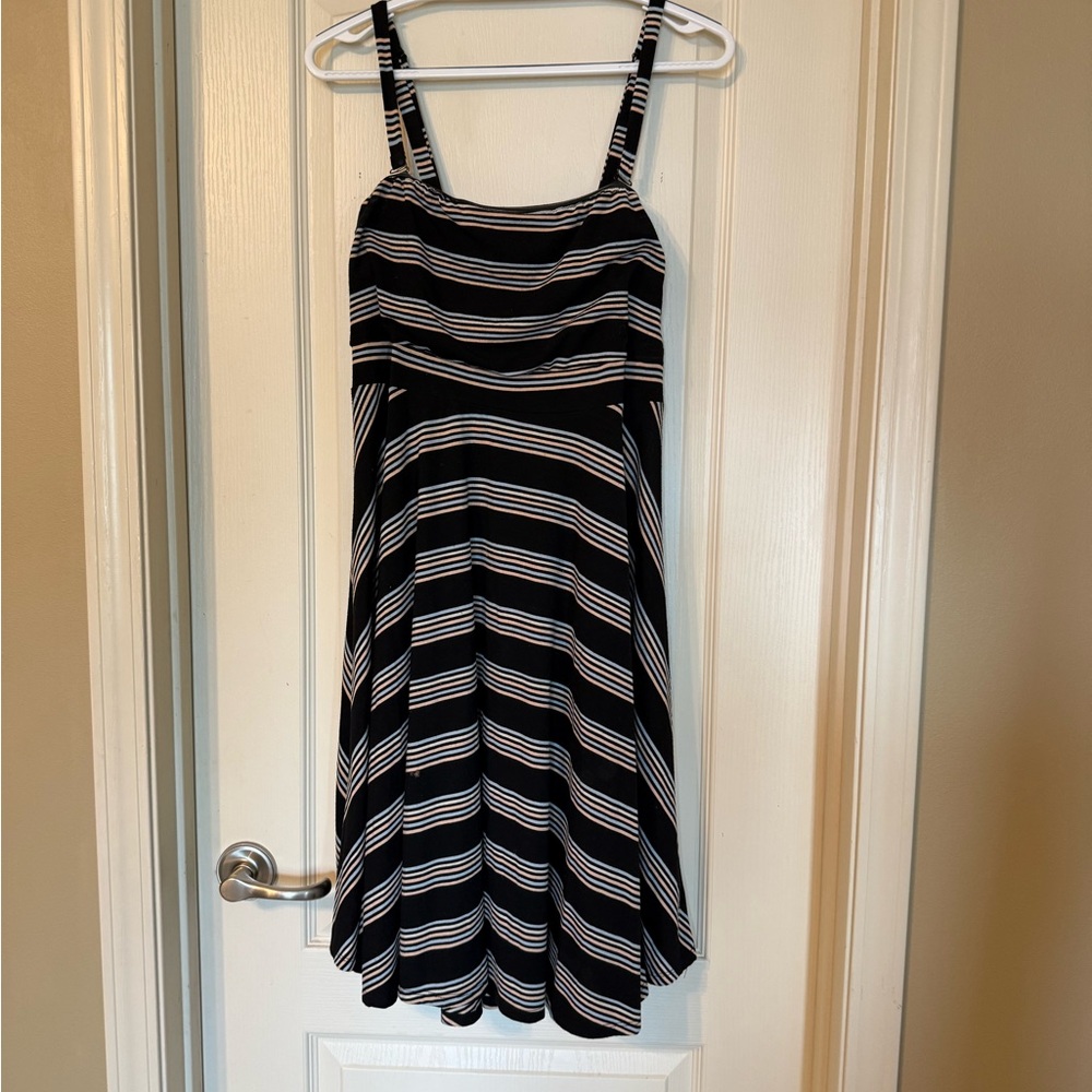 Torrid Black, Light Blue and Blush Striped Top